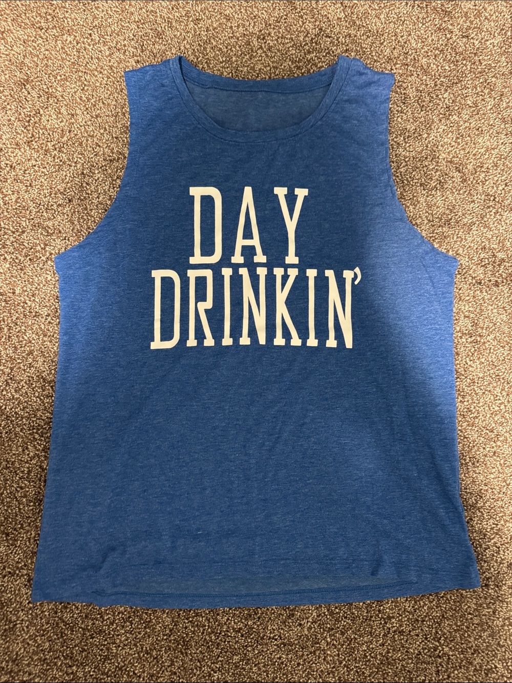 Blue 'Day Drinkin'' Graphic Tank Top